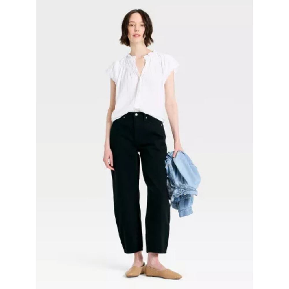 UNIVERSAL THREAD GOODS CO Black High-Rise Easy Barrel Ankle Leg Jeans Size 6 - Picture 12 of 12